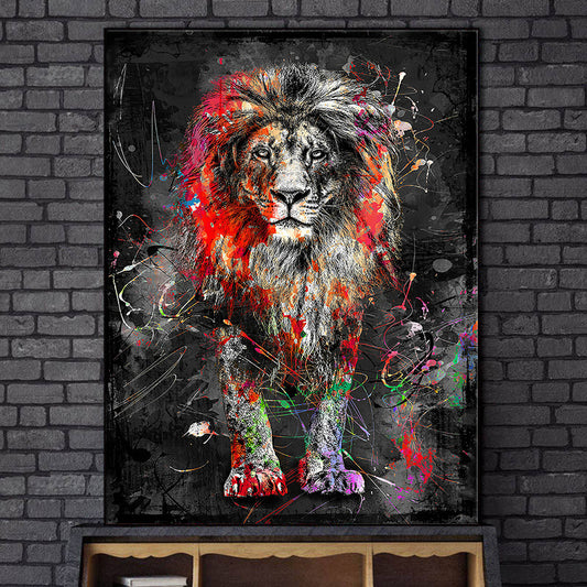 Abstract Lion Canvas Art Poster