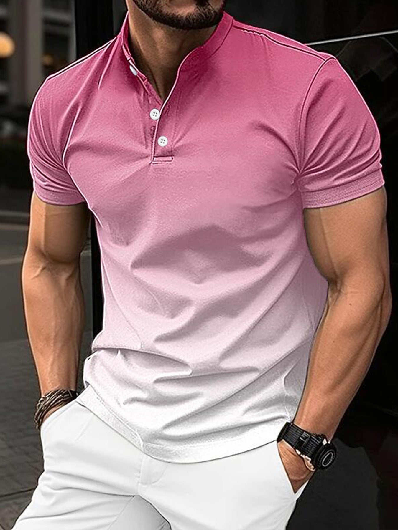 Gradient Casual Golf Short Sleeve Shirt