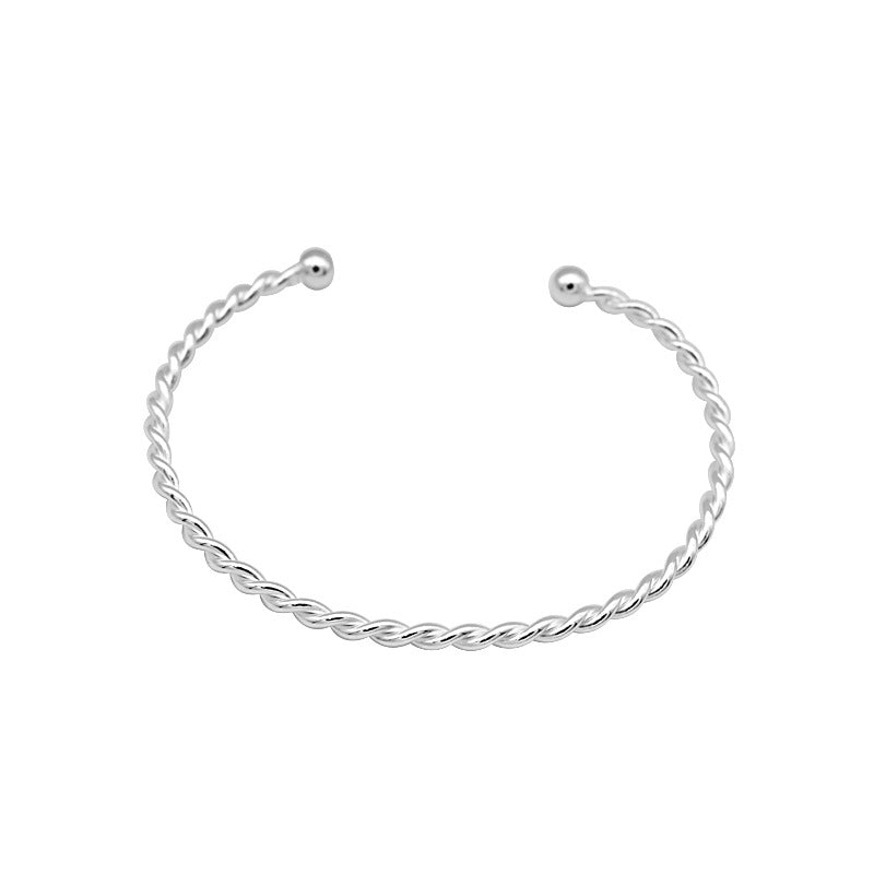 Women's Temperamental Sterling Silver Twist Bracelet