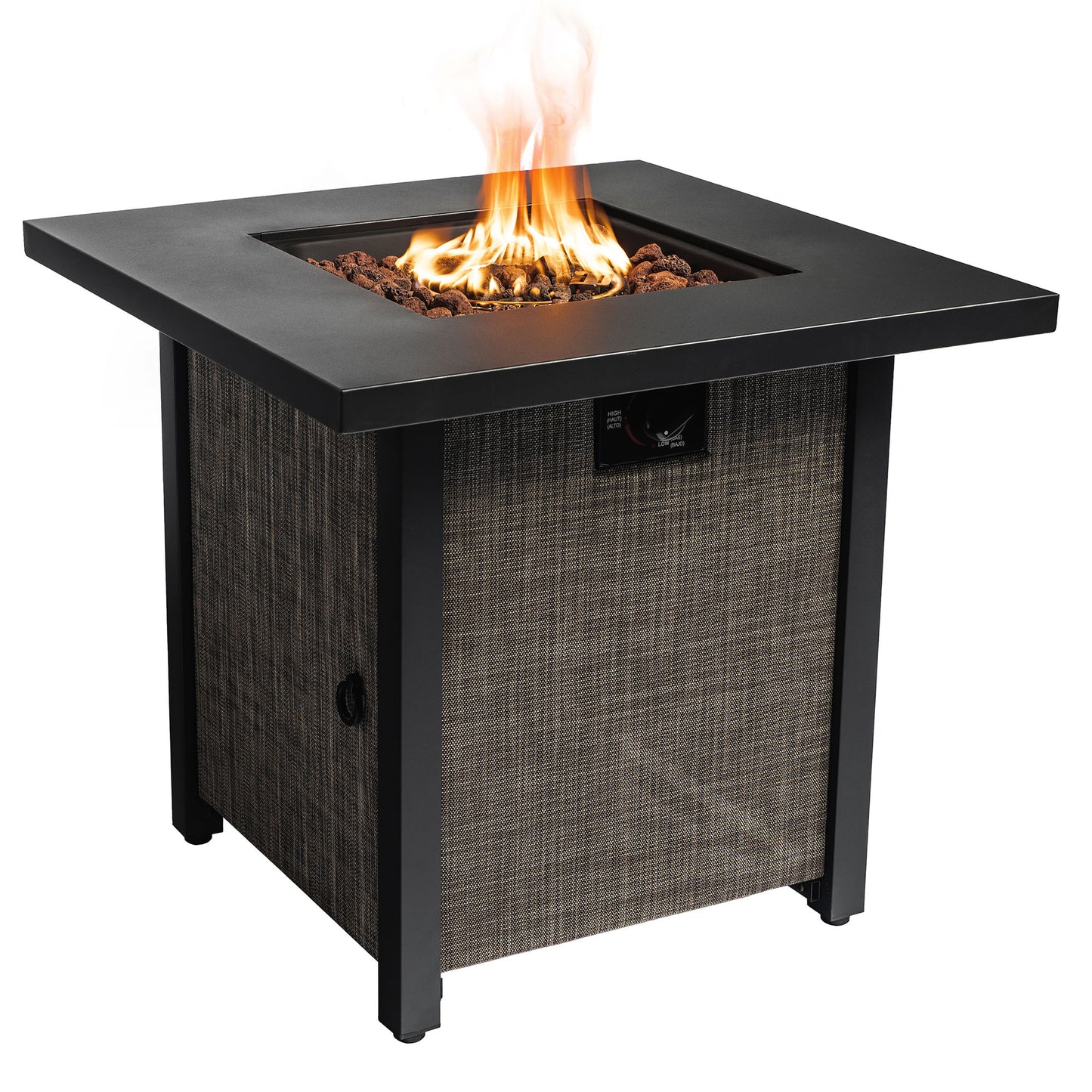 40000BTU Square Propane Fire Pit Table Steel Tabletop