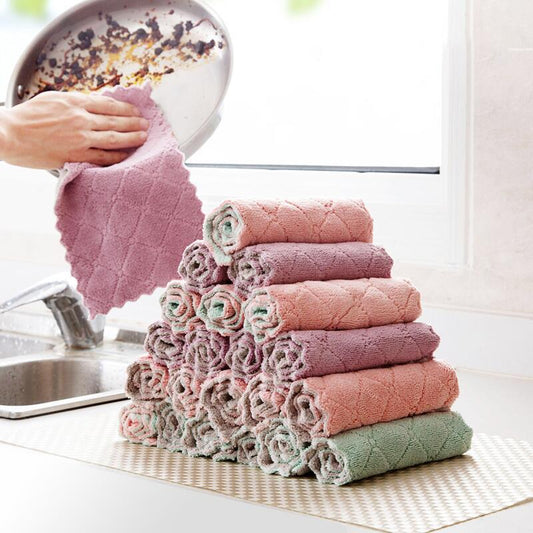Two-Color Double-Sided Absorbent Dish Cloths