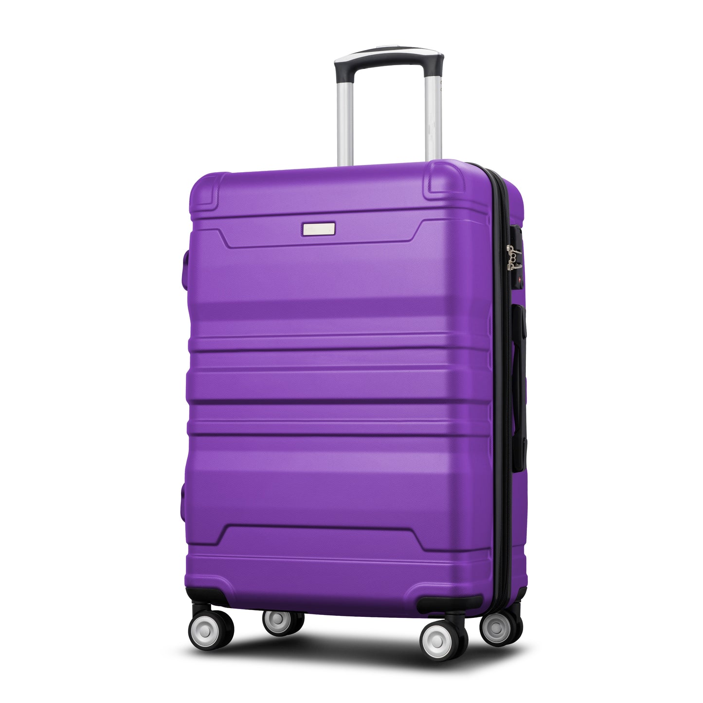 3Pc Hard Case Expandable Luggage Set (Purple)