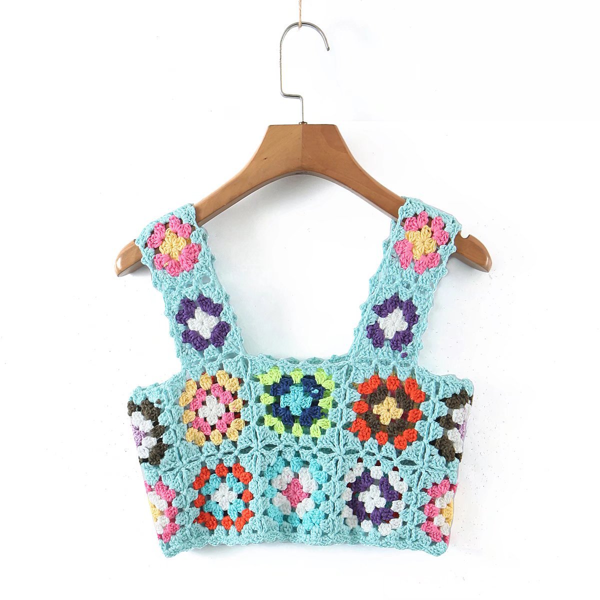 Boho Square Crochet Knit Dress