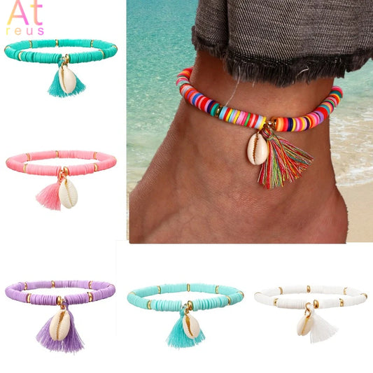 Multicolor Tassel Anklet Bohemian Jewelry
