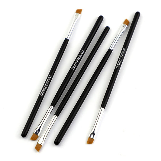 5 Pcs Professional Black Flat Angled Makeup Brush Set