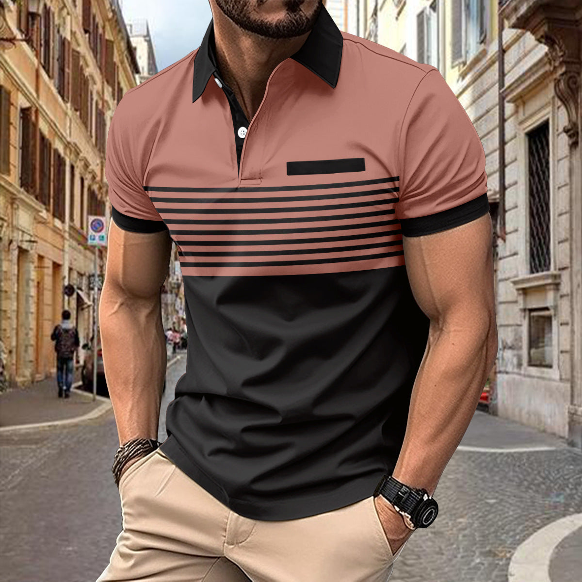 Men's Casual Shirt With Chest Pocket