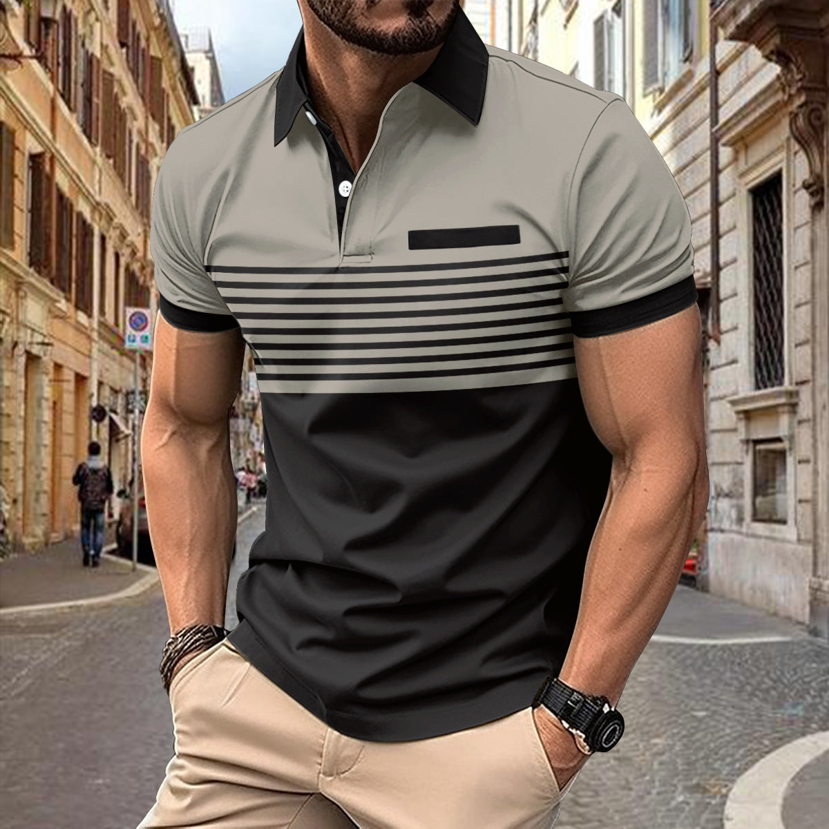 Men's Casual Shirt With Chest Pocket