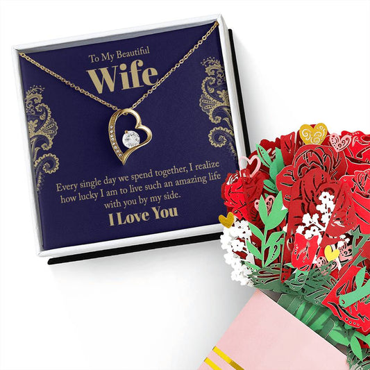 Forever Love Necklace and Sweetest Devotion Bouquet