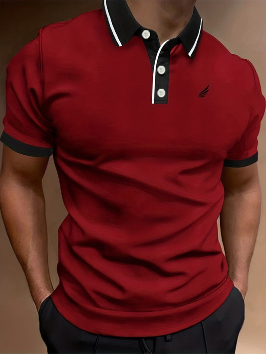 Men's Wing Print Button-Up Short Sleeve Lapel Shirt