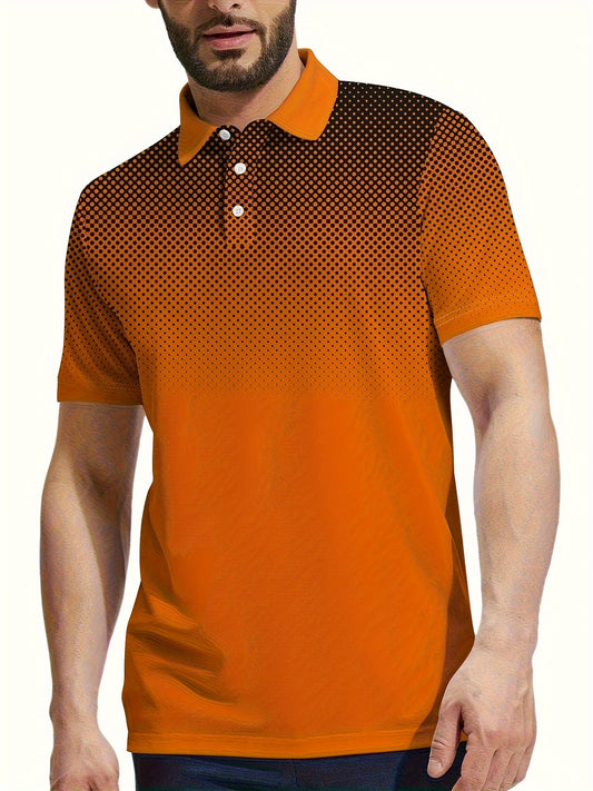 Summer Gradient Color Golf Shirt for Men