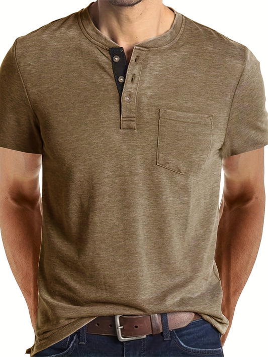 Men's Breathable Solid Color V-Neck T-Shirt