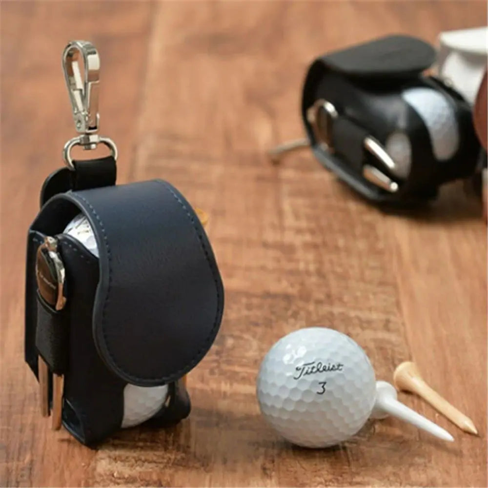 Mini Leather Golf Ball & Tee Pouch