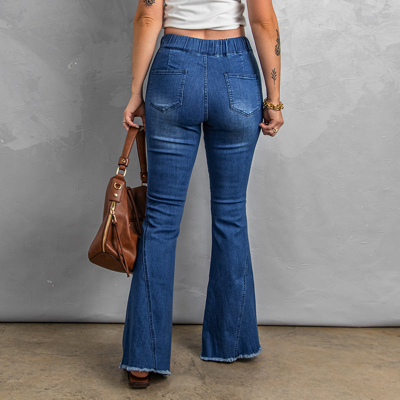 American High Waist Elastic Jeans