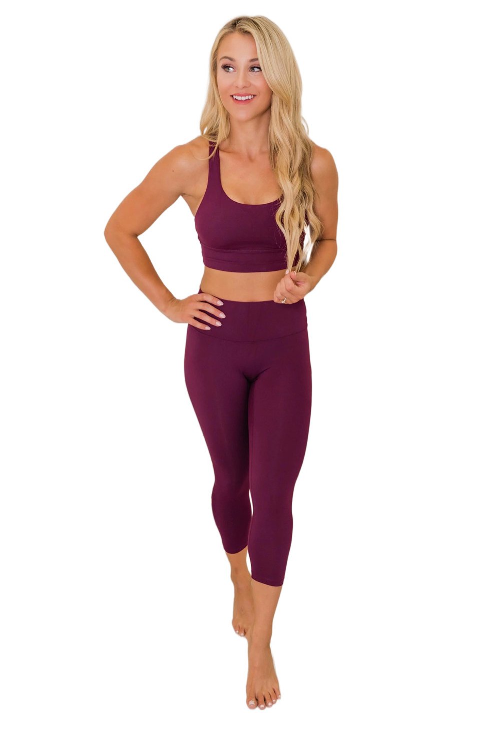 Crisscross Back Sports Bra Leggings Set