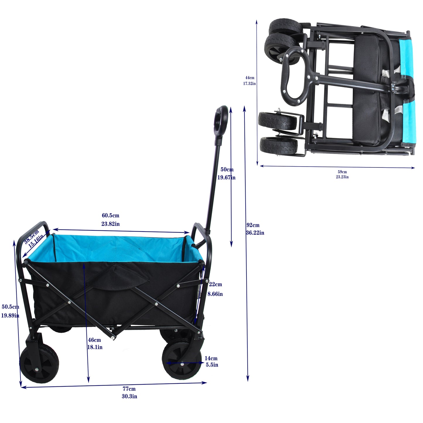 Folding Wagon For Garden, Shopping & Beach