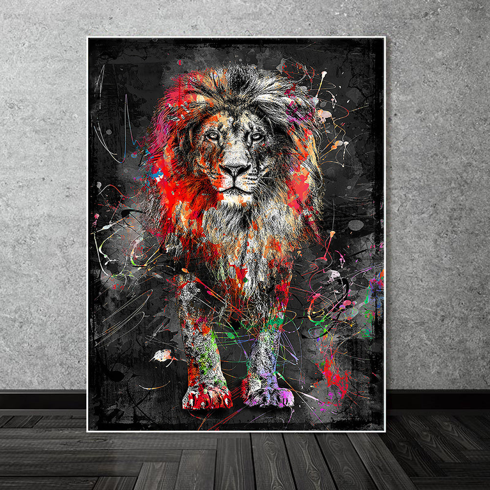 Abstract Lion Canvas Art Poster