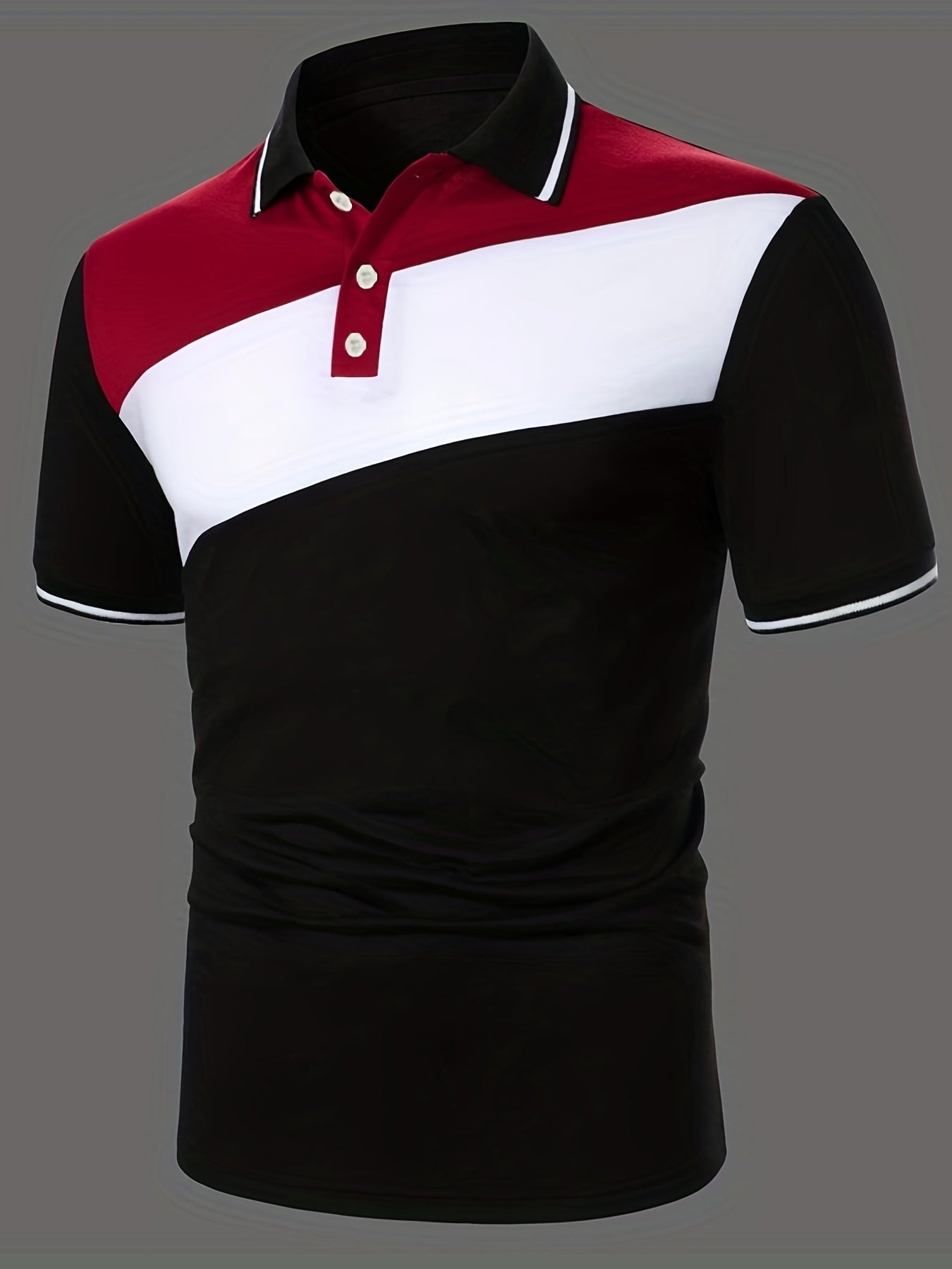 Casual Geometric Color Block Men's Short Sleeve Golf Shirt