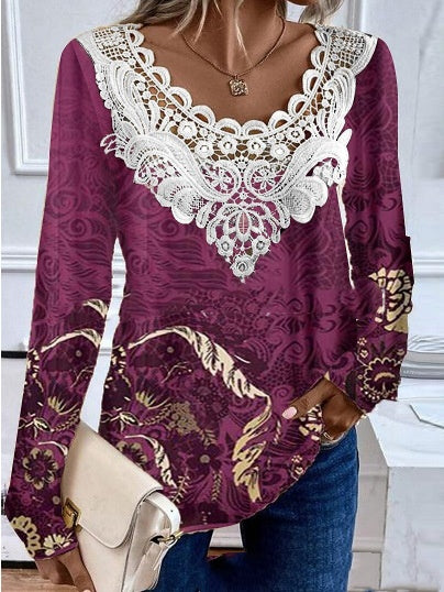 Women's Casual Round Neck Pullover Print T-Shirt