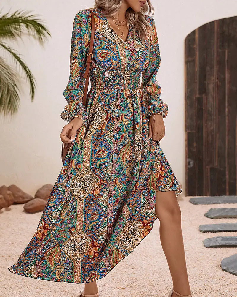 Bohemian Style Printed Long Dresses