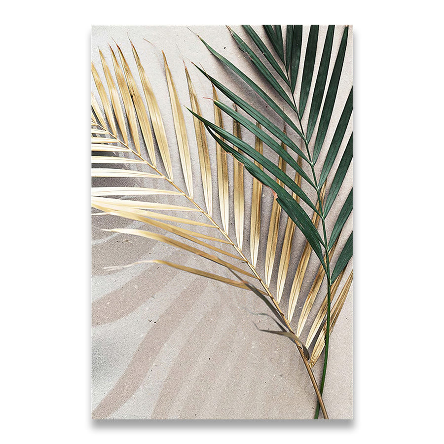 Golden Palm Botanical Canvas Painting