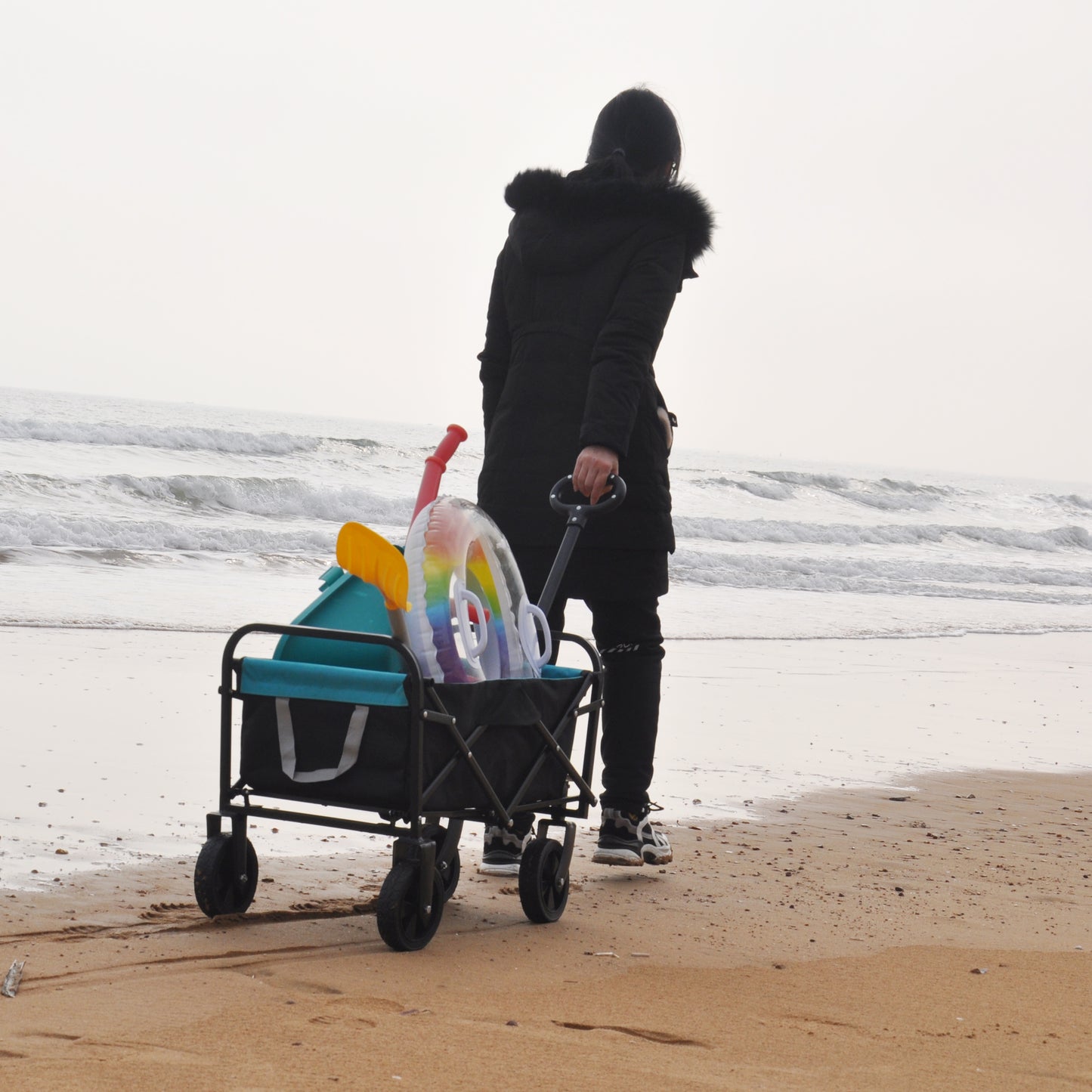 Folding Wagon For Garden, Shopping & Beach