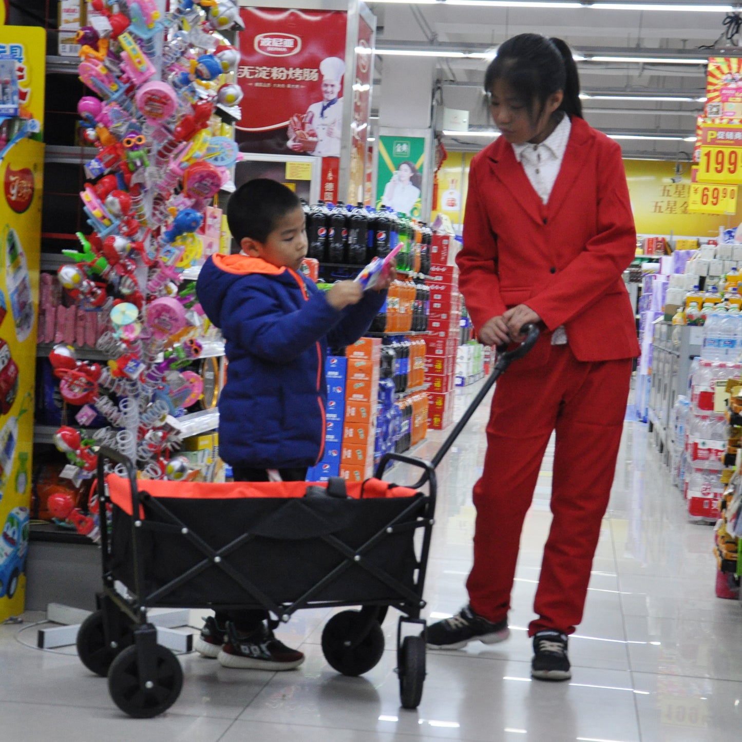 Folding Wagon For Garden, Shopping & Beach