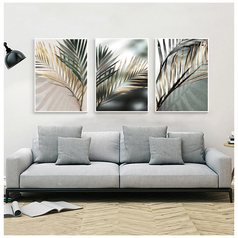 Golden Palm Botanical Canvas Painting