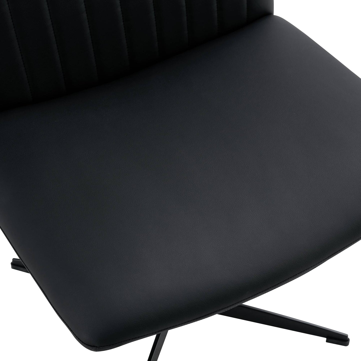 Office Chair-Black High Grade Pu Material-360 ° Swivel Cushion Chair