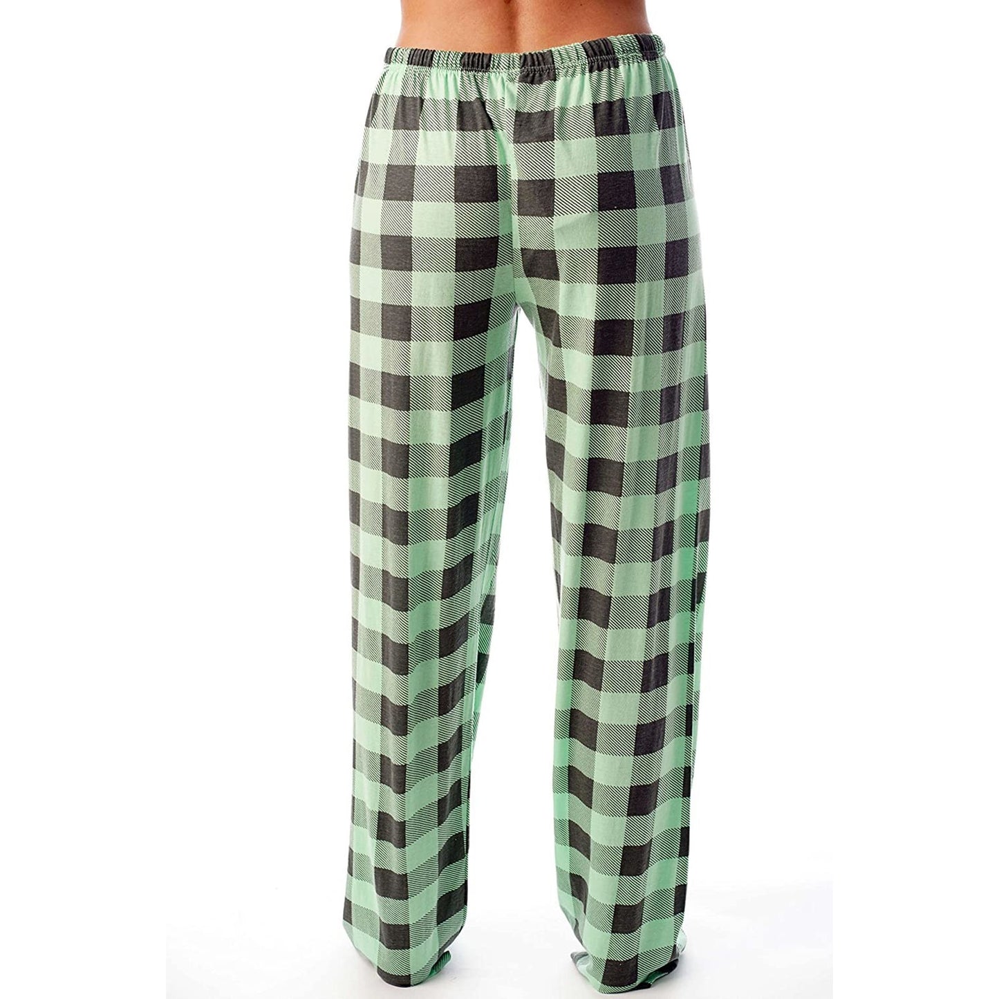 Plaid Drawstring Print Casual Loose Trousers