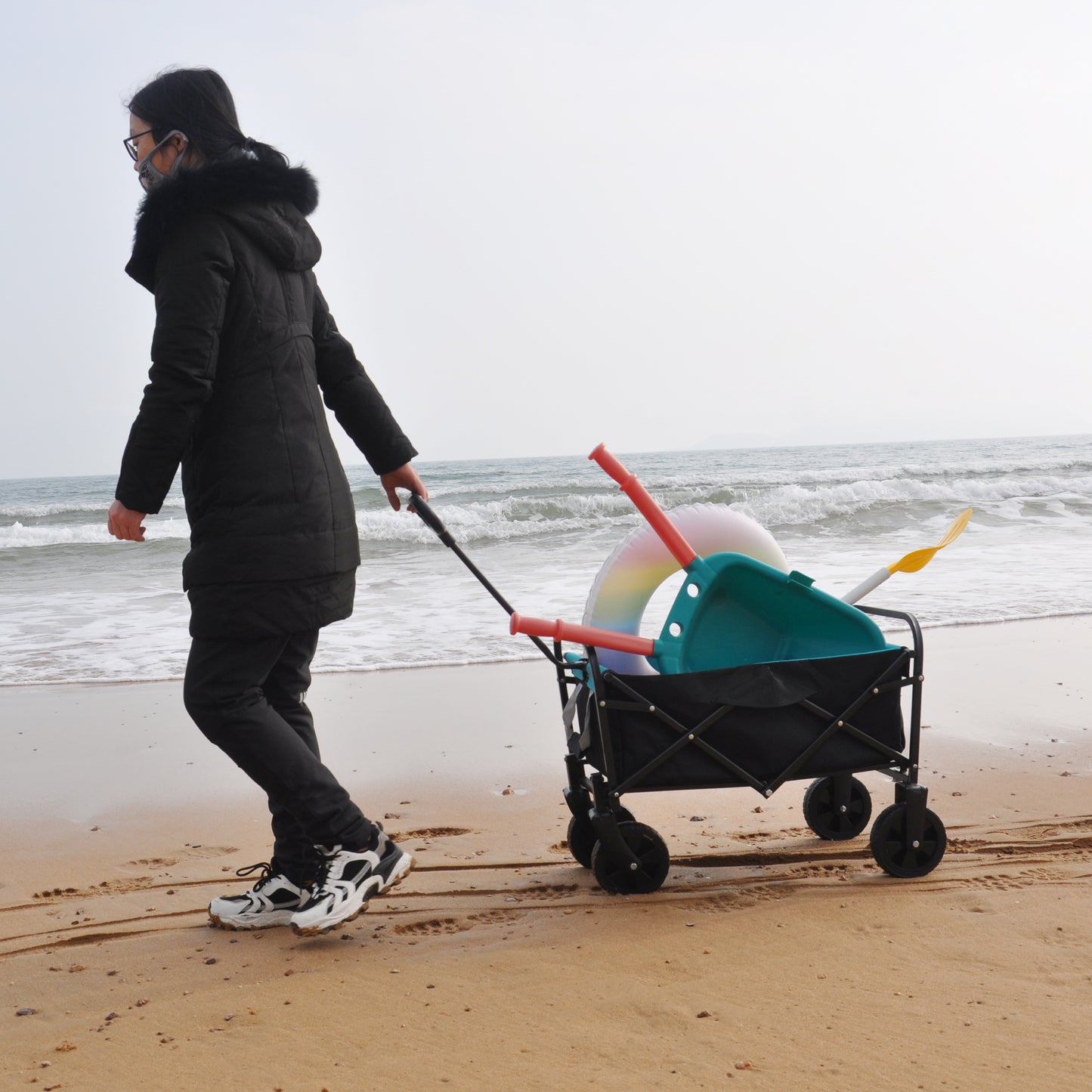 Folding Wagon For Garden, Shopping & Beach