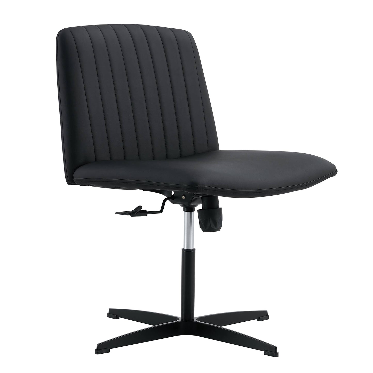 Office Chair-Black High Grade Pu Material-360 ° Swivel Cushion Chair