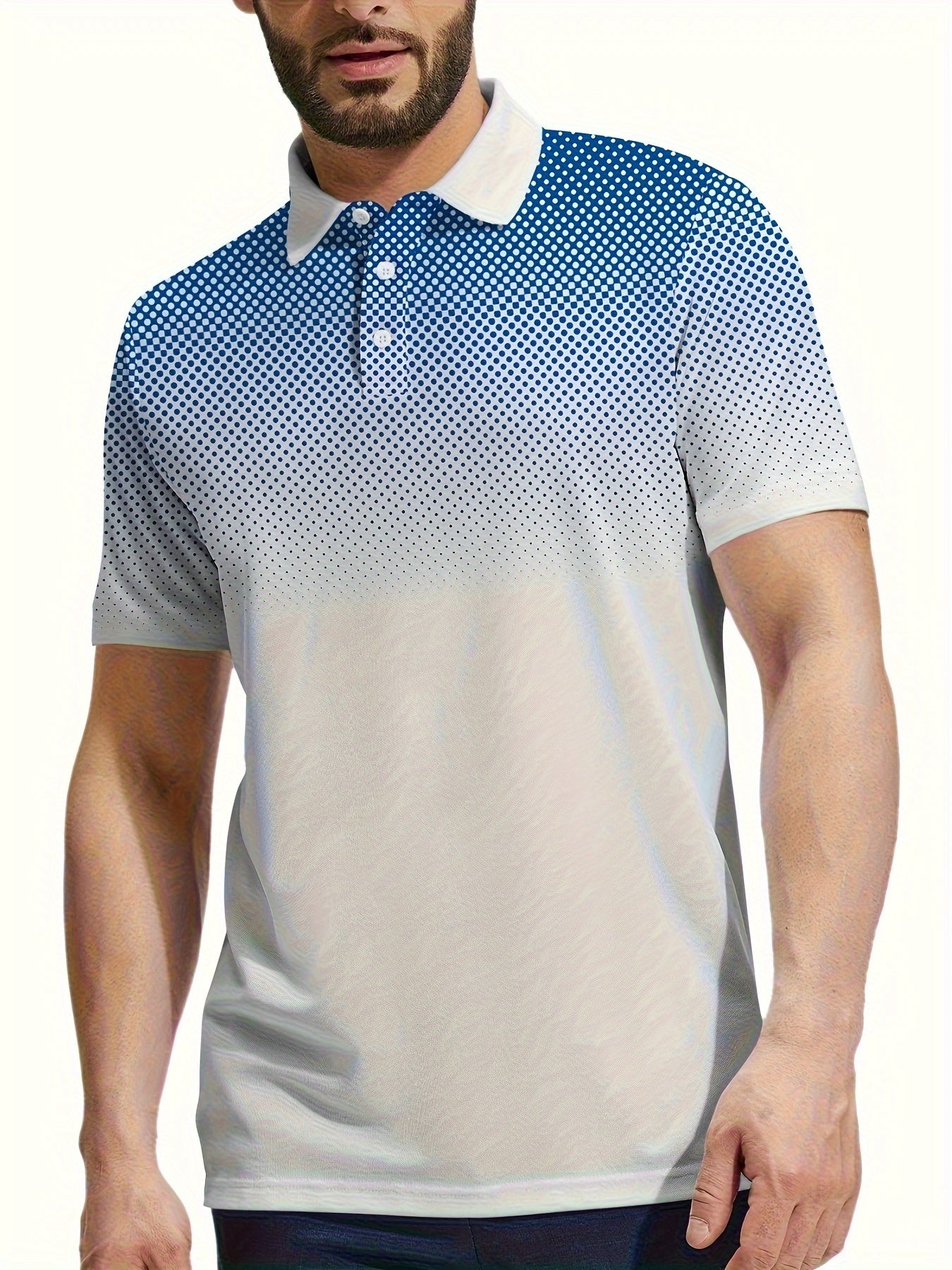 Summer Gradient Color Golf Shirt for Men