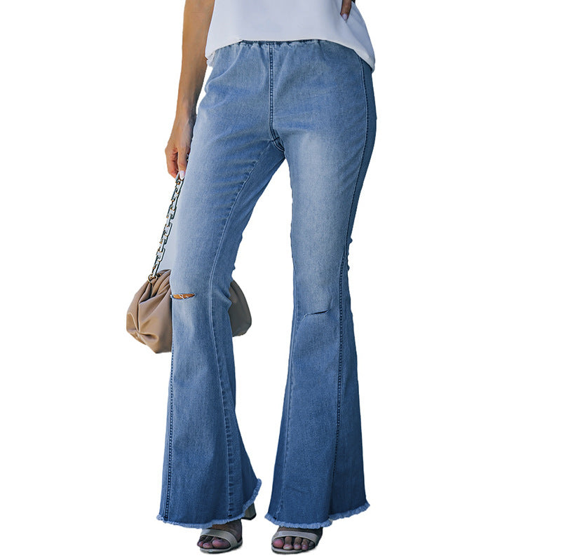 American High Waist Elastic Jeans