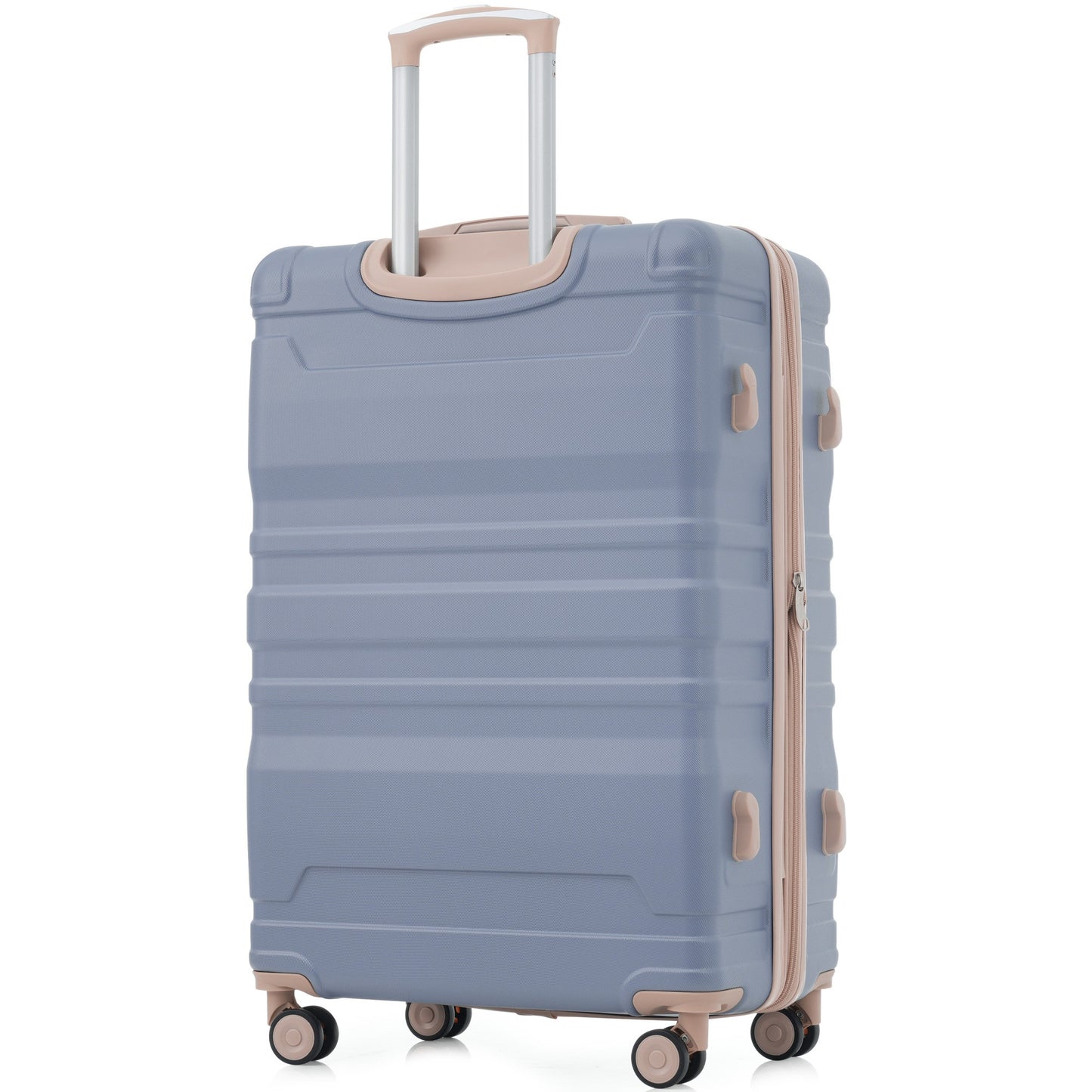 3Pc Hard Case Expandable Luggage Set (Light Blue And Golden)