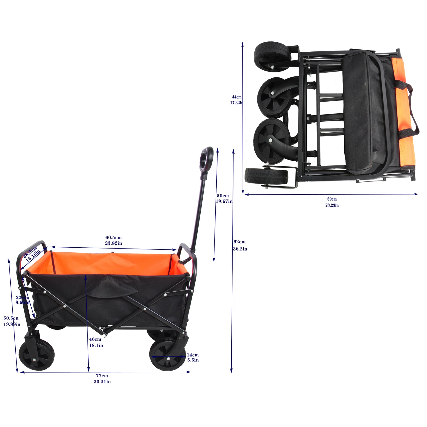 Folding Wagon For Garden, Shopping & Beach