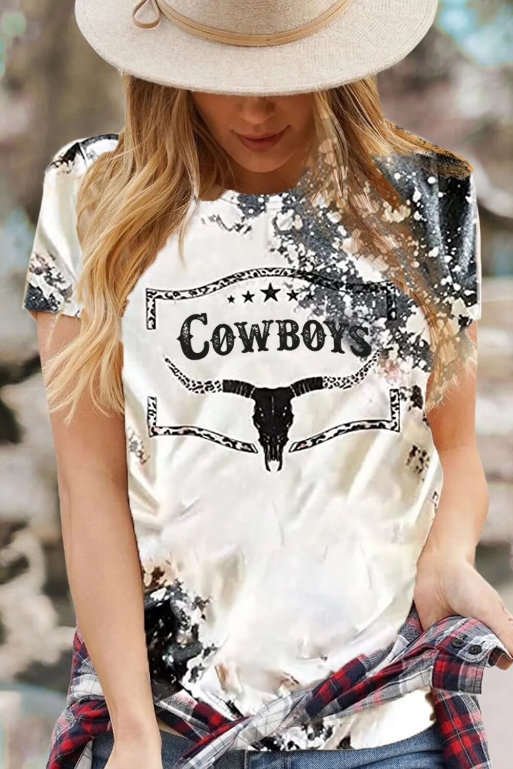 American Summer Cow Head Print Loose Top