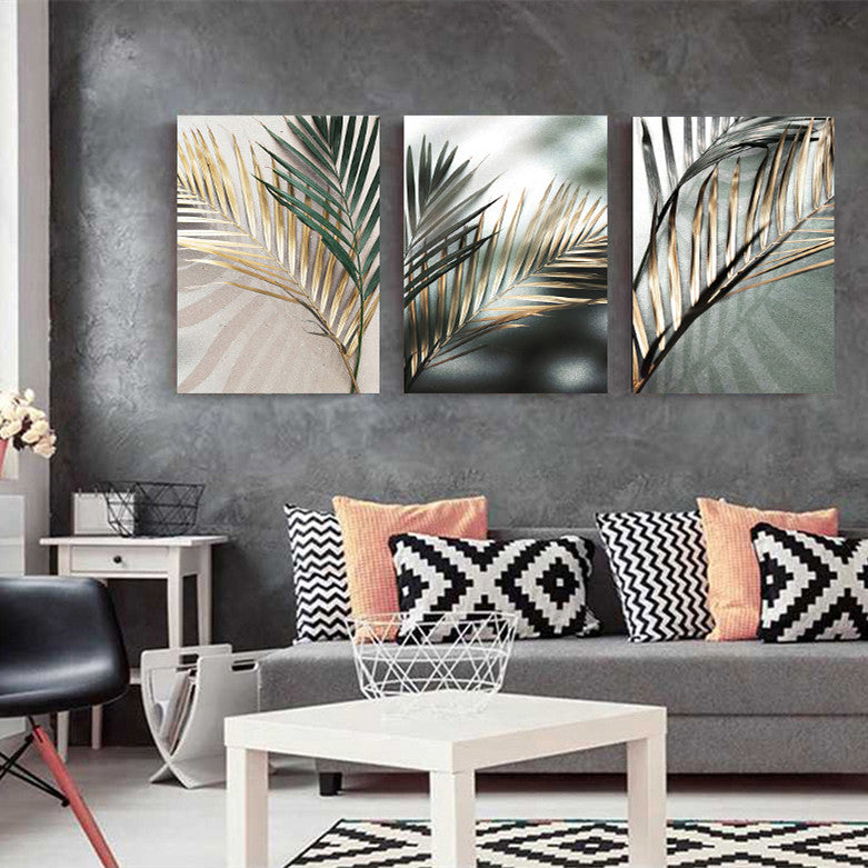 Golden Palm Botanical Canvas Painting