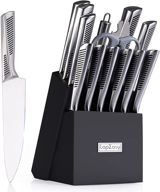 Stainless Steel Kitchen Knives: Set of 15