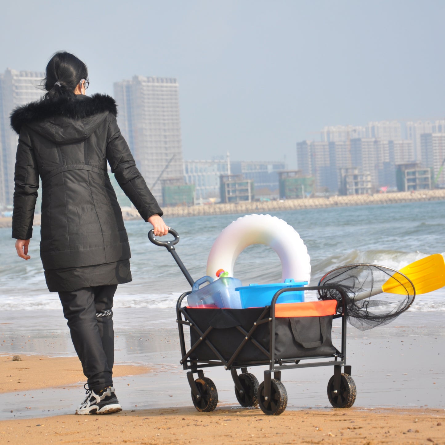 Folding Wagon For Garden, Shopping & Beach