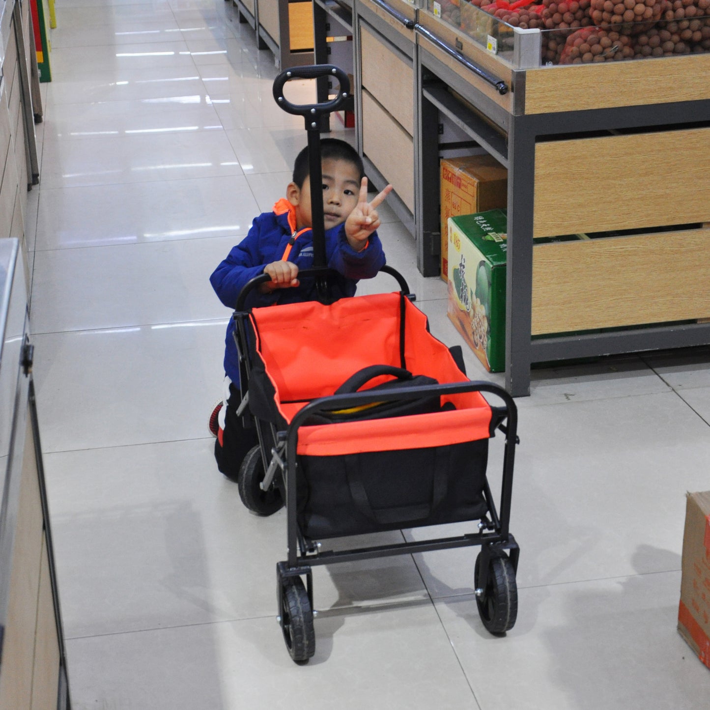 Folding Wagon For Garden, Shopping & Beach