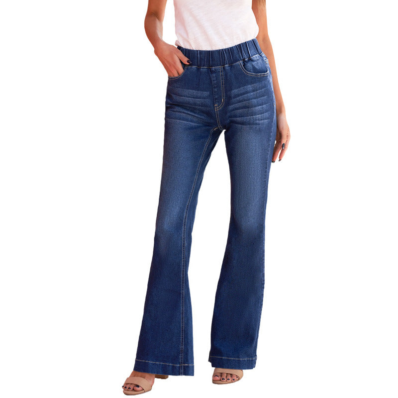 American High Waist Elastic Jeans