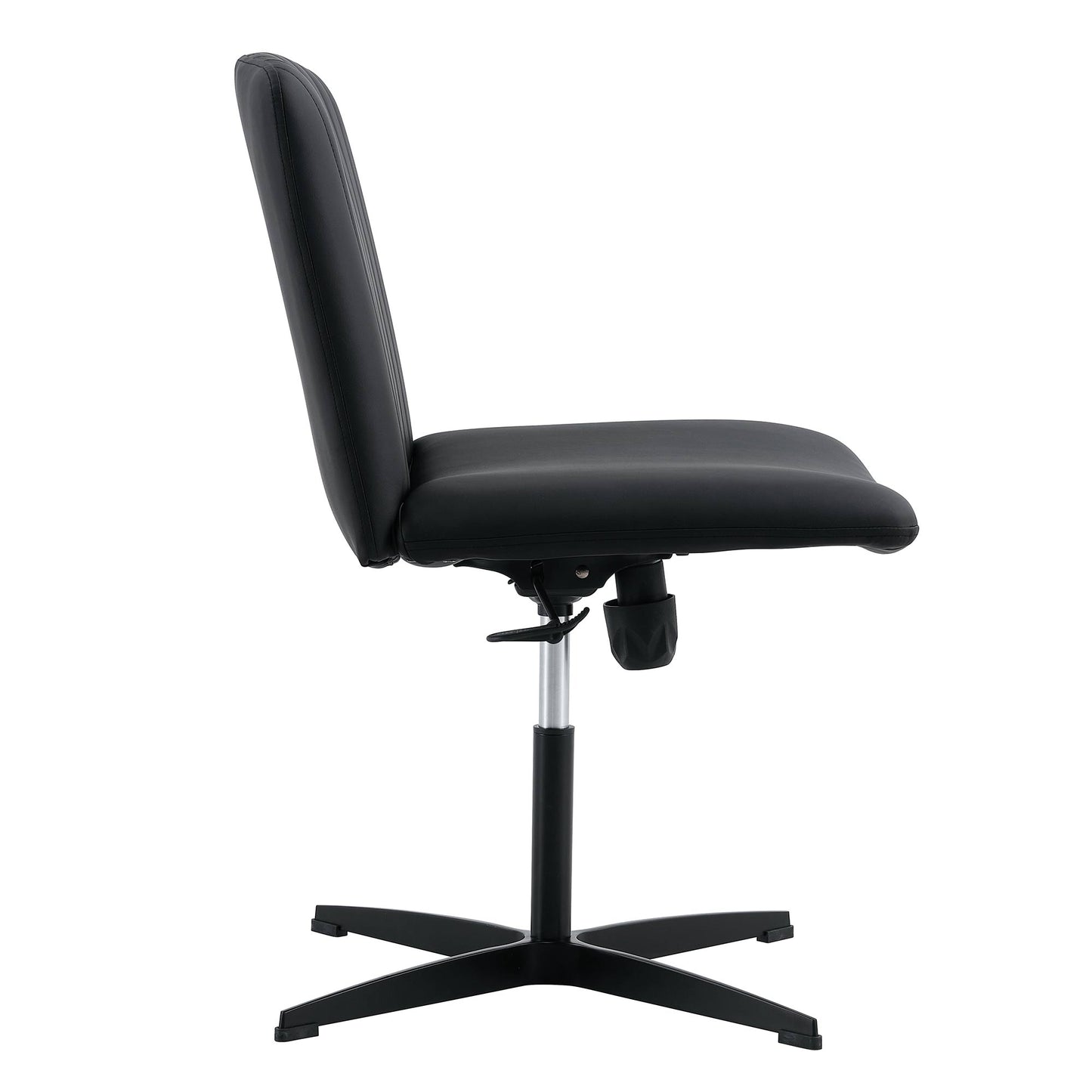 Office Chair-Black High Grade Pu Material-360 ° Swivel Cushion Chair