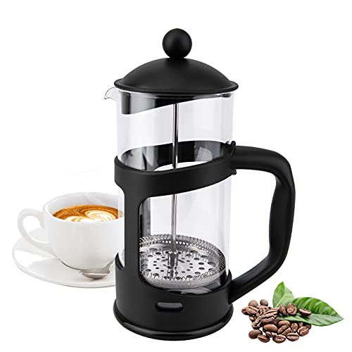 Mini French Press Coffee Maker With Clean Brush, Spoon & Coffee Recipes