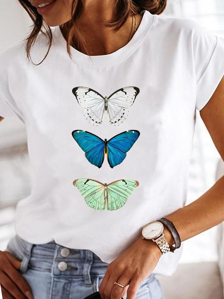 Crew Neck Casual Printed T-shirt For Women