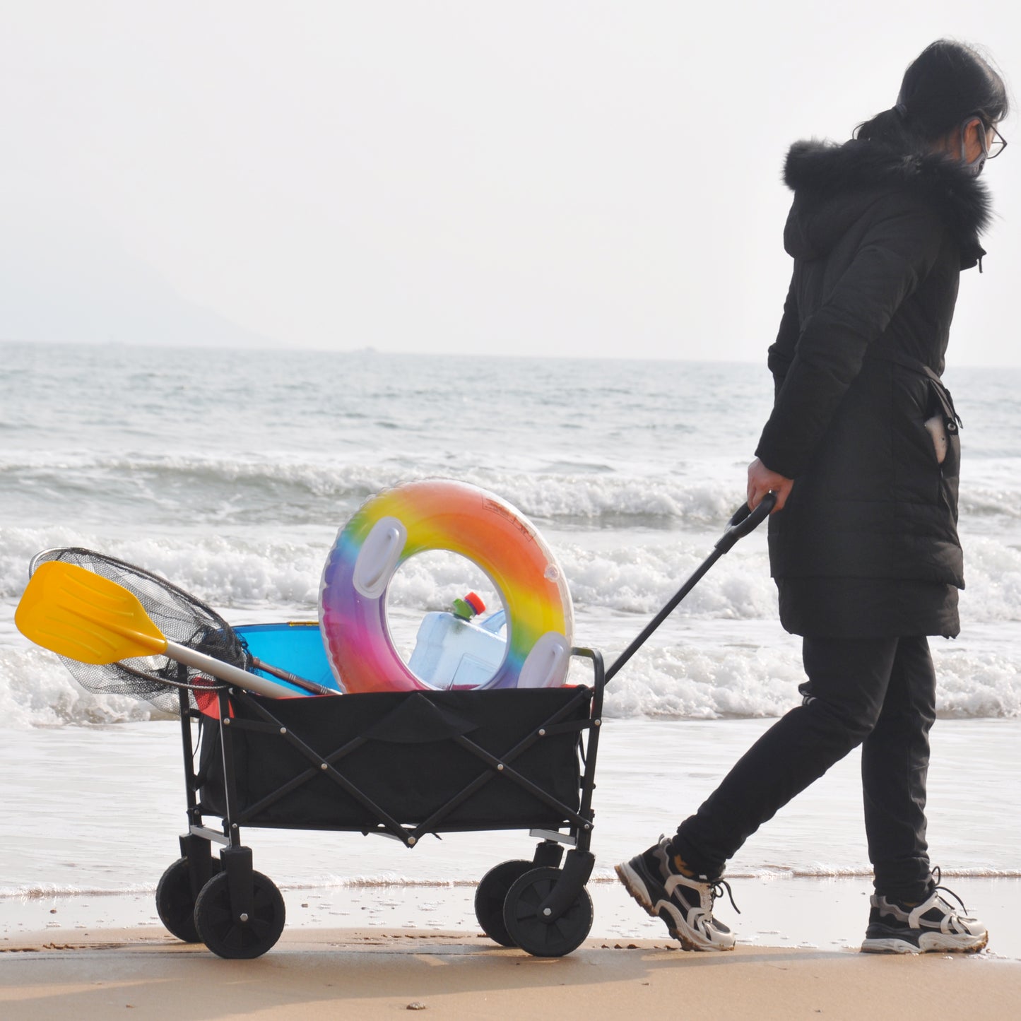 Folding Wagon For Garden, Shopping & Beach