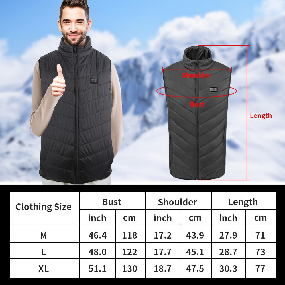 Men's Lightweight Electric USB Heating Warm Vest Nine-zone Heating