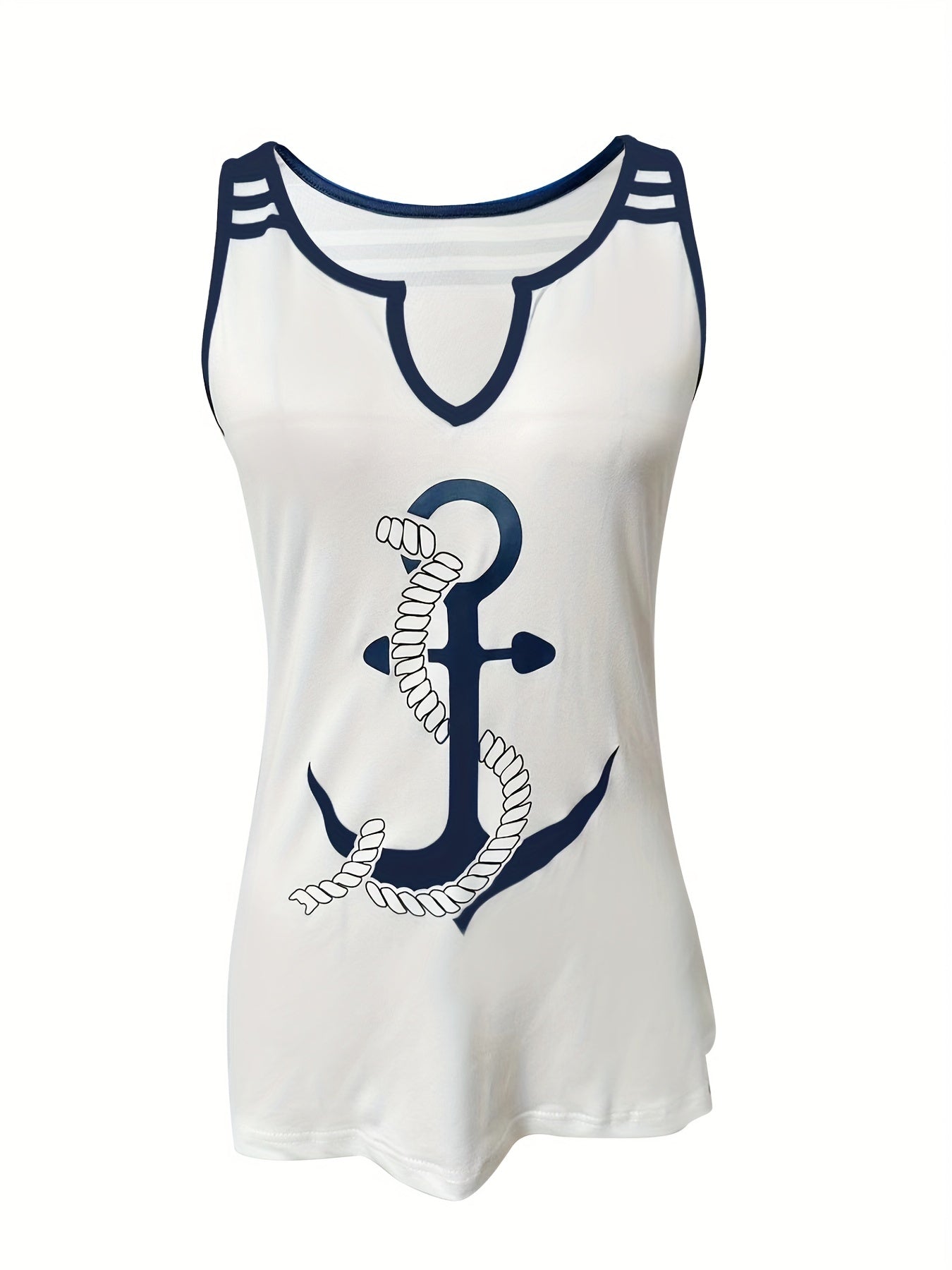 Women's Sleeveless Anchor Print Tank Top