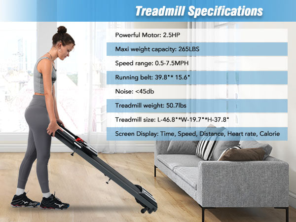 Folding Walking Treadmill With Bluetooth Speaker