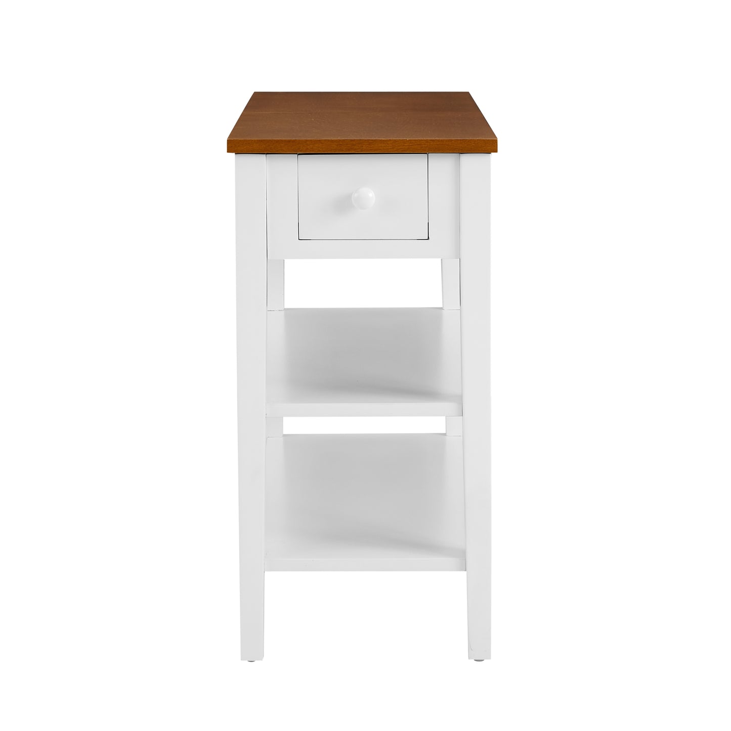 Narrow 2-Tone End Table with USB Charging Ports