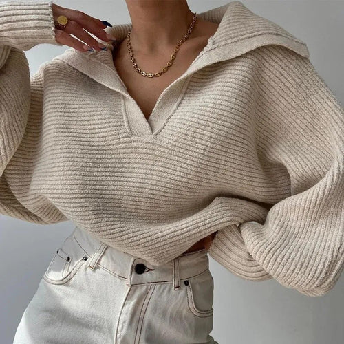 Spring Lantern Sleeve Pullover For Women